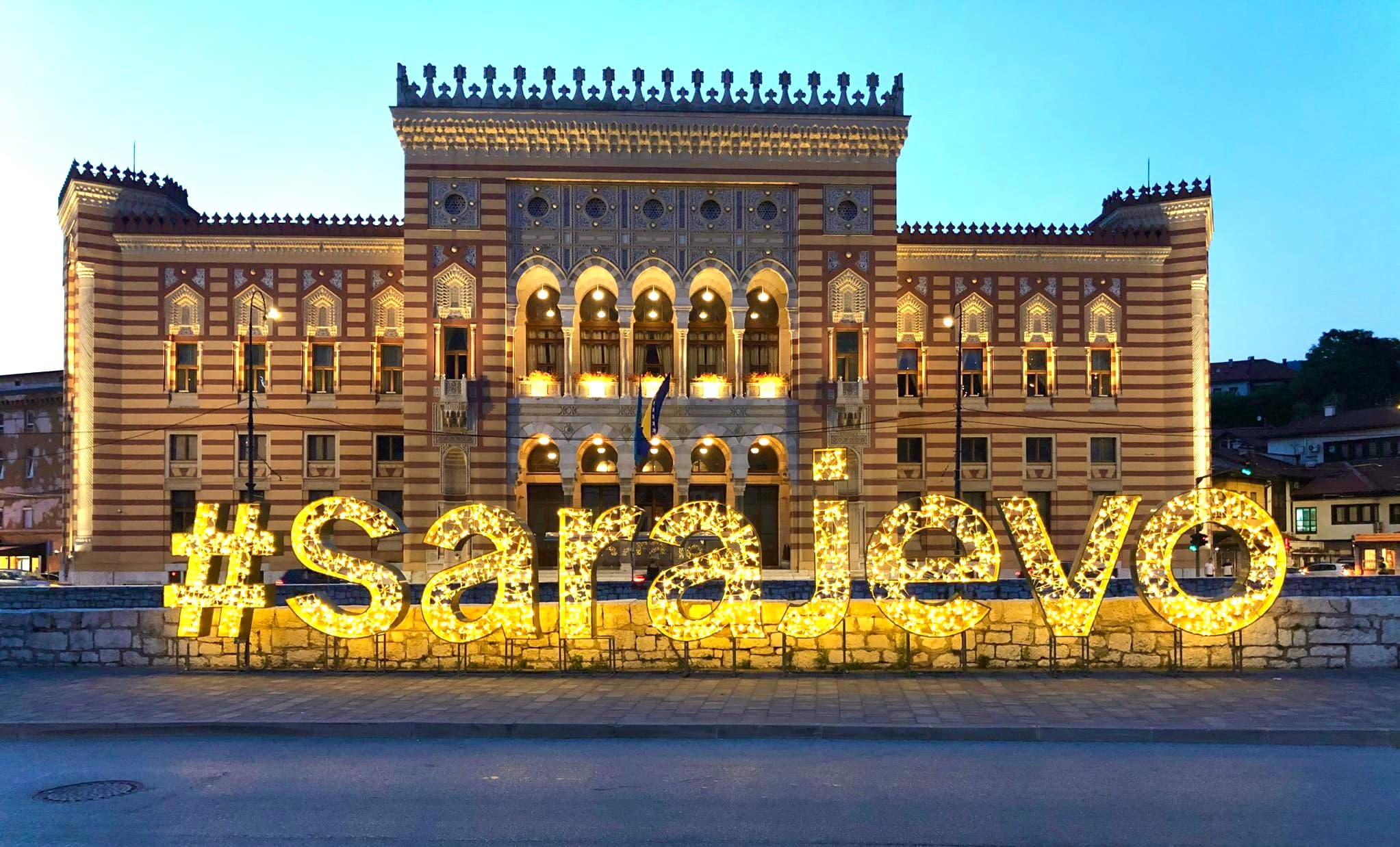 Vijećnica at dusk